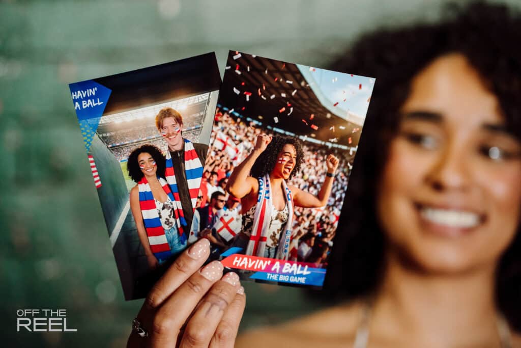 AI photo booth pictures at sports event